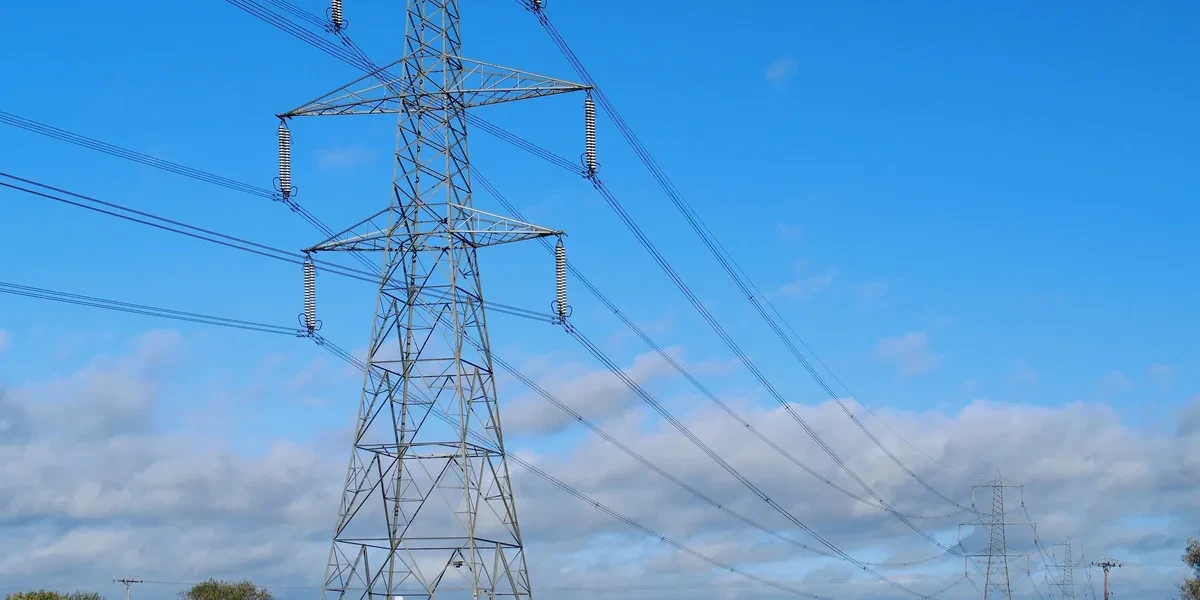 Electrical transmission towers and power lines